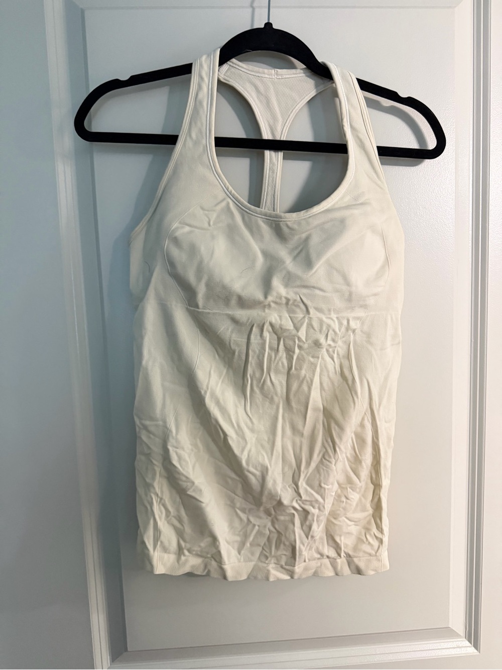 lululemon athletica White Racerback Tank with Supportive Bust Panel